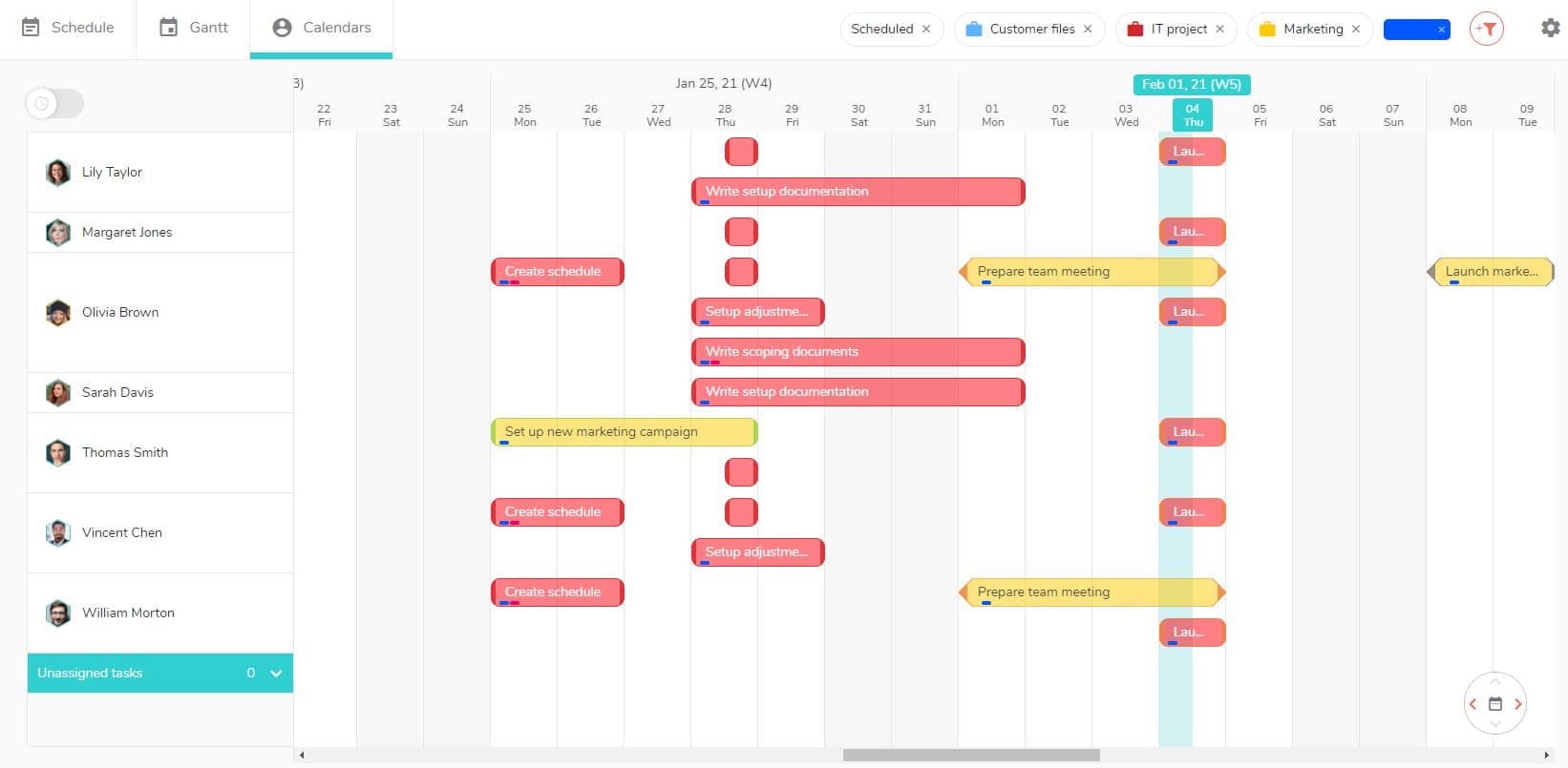 See all the tasks with a particular label on the different views of your project.