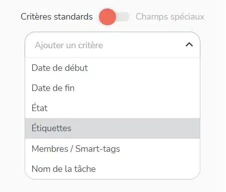 Critères standards