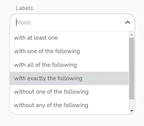 Mode labels - standards criterias