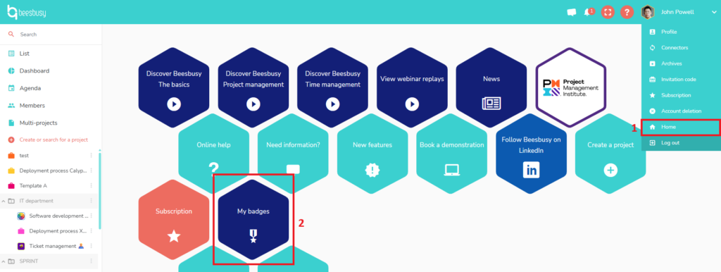 How to acess your badges in Beesbusy