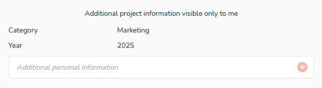 Project fields visible only to me