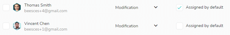 Assign a default member on a task.