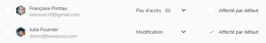 Affecter un membre par défaut au projet