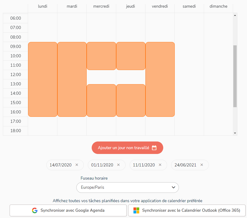 Calendrier du projet