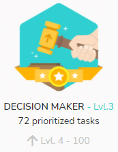 Badges help you follow-up your progress in the Beesbusy use.