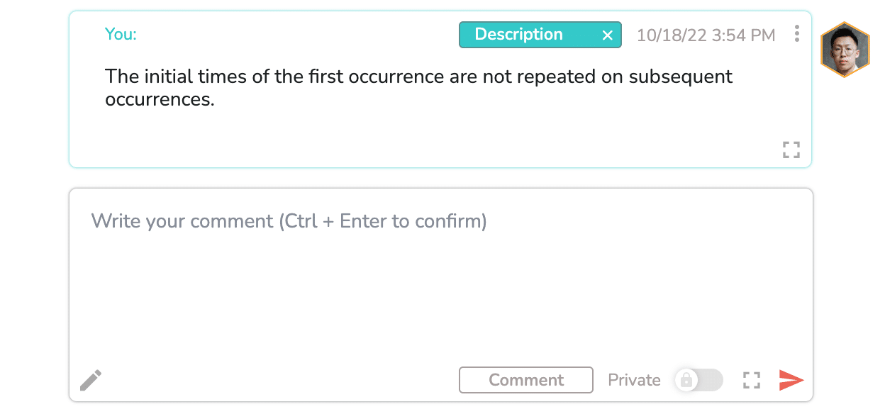 How a description is displayed