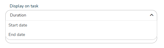 Display option to choose what to display on a task