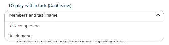 Choose what you want to display on the tasks of the Gantt view