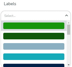 Label drop-down list