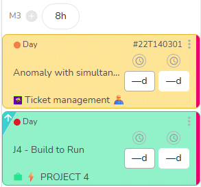 Display of a priory task in the agenda