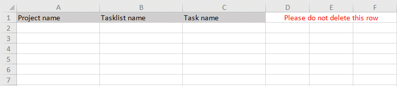 Excel import