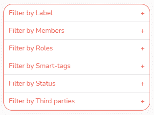 List of item to be filtered on