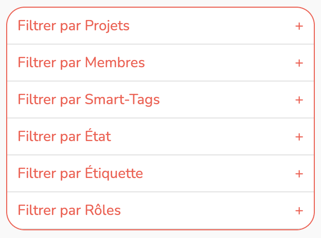Items filtre simple en multi-projets
