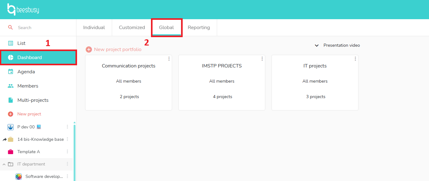 How to access the Global Dashboard