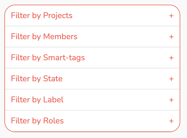 Items you can filter in multiprojects views