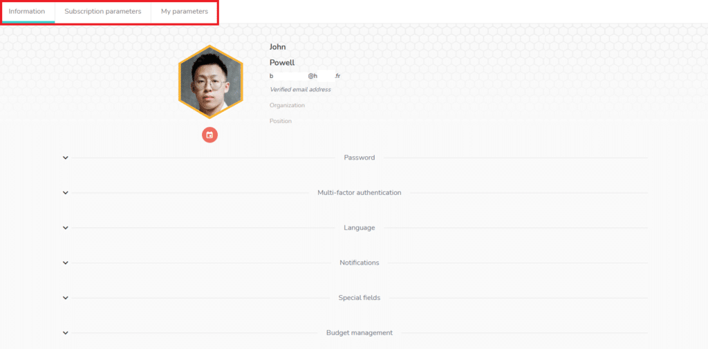 Your Beesbusy profile with its sections
