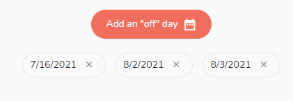 Add "off" days to your agenda.