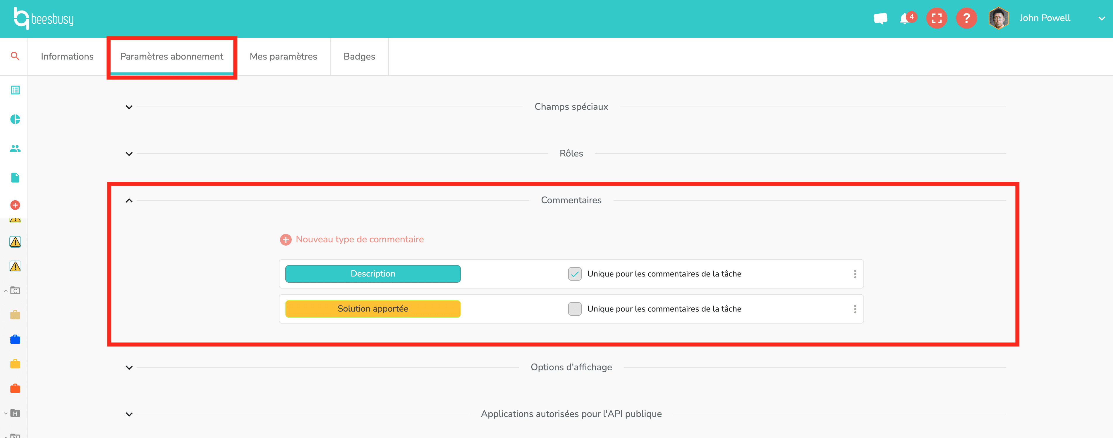 Comment paramétrer des types de commentaires pour les membres de son abonnement