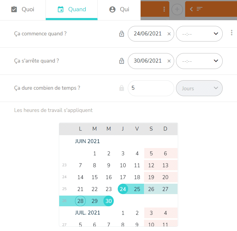 Planifier une tâche dans la vue Quoi