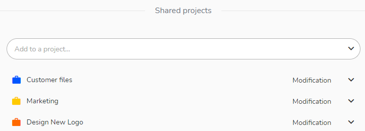 Shared projects