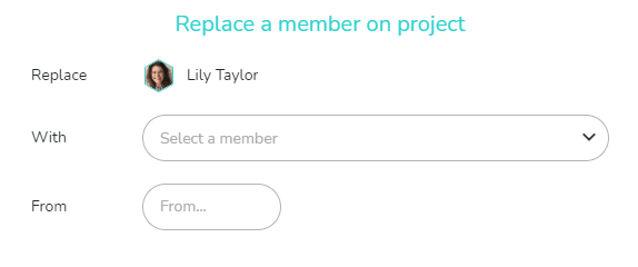 Replace a member with another member on a project.