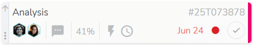 Example of thask with the last update date displayed on it