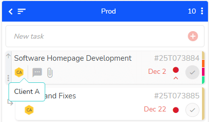 Option allowing you to display third parties in the what view of the project