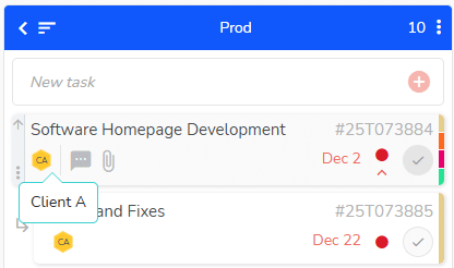 Option allowing you to display third parties in the what view of the project