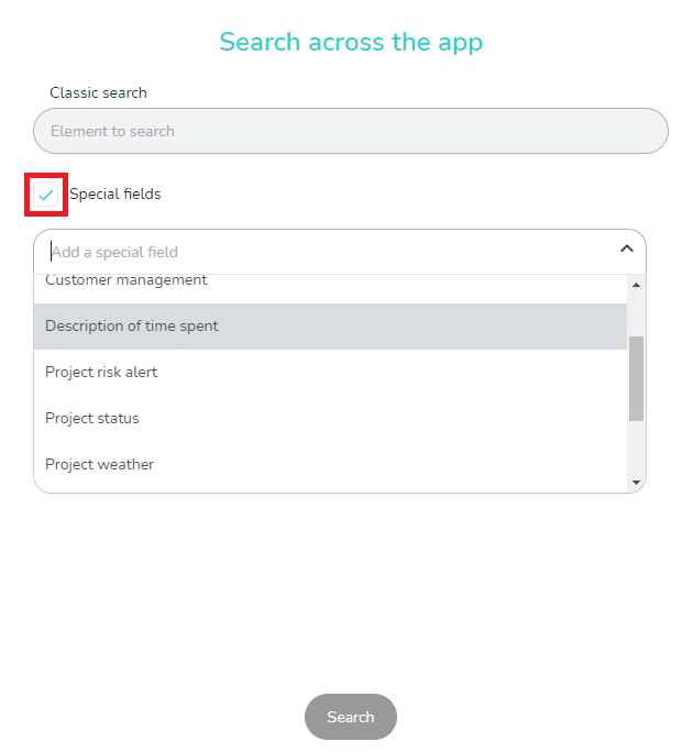 Representation window special fields