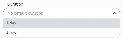 Default duration