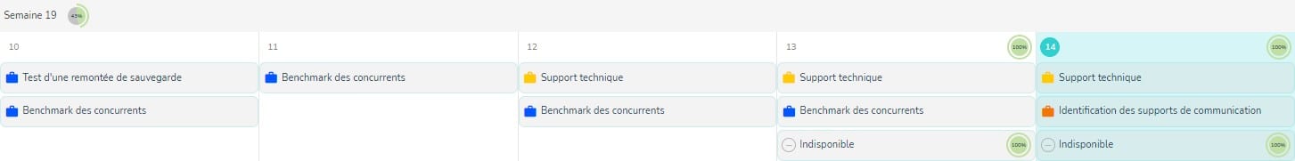 Visualisation des jours de vacances sur le calendrier du membre