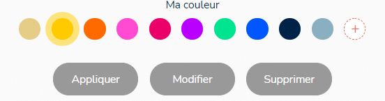 les couleurs par défaut d'un projet