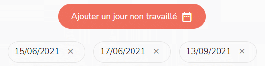 Ajouter des jours non travaillés