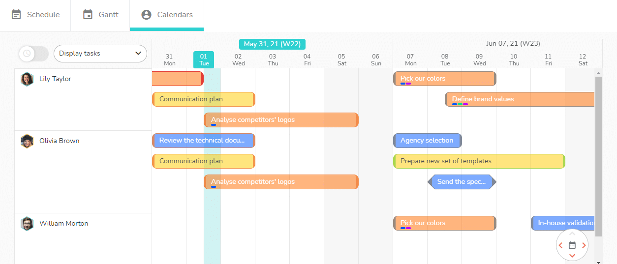 Vue Calendriers multi-projets EN