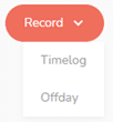 Drop down menu for times entry