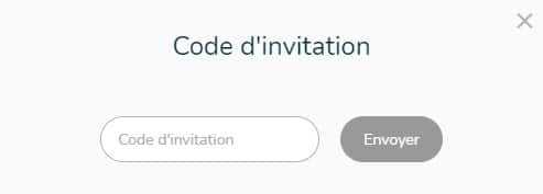 Zone de saisie du code d'invitation