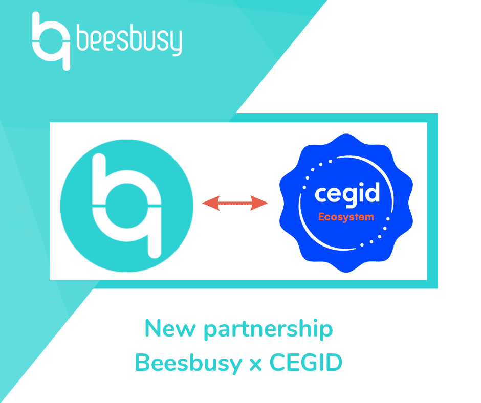 Illustration of the partnership between Beesbusy and cegid