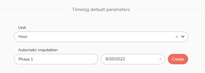 Time automatic imputation settings