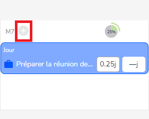 Bouton pour ajouter un temps sur l'agenda