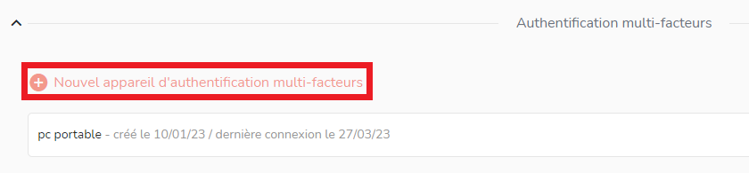 Ajout d'un nouvel appareil pour la double authentification sur Beesbusy