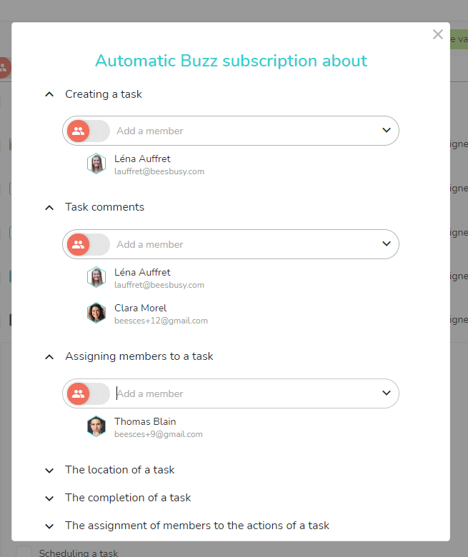 Automatic Buzz subscription on Beesbusy