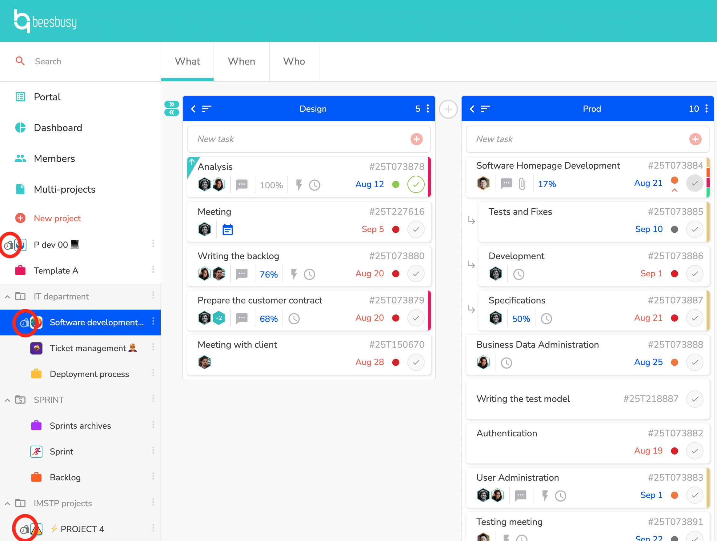 Padlock picto to help you see which projects have their planning locked
