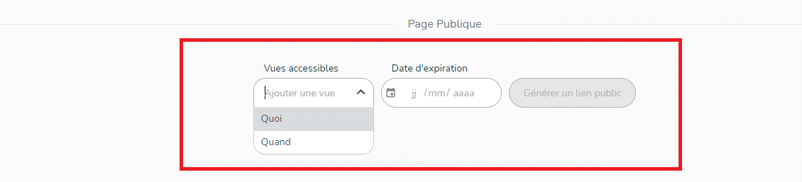 Générer la page publique