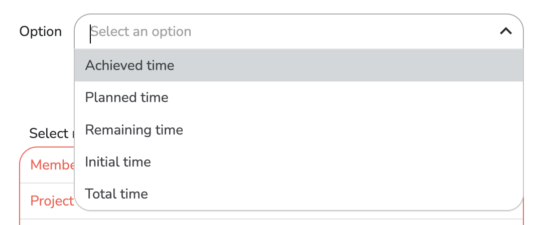 Menu to choose what kind of time you want to display in your reporting