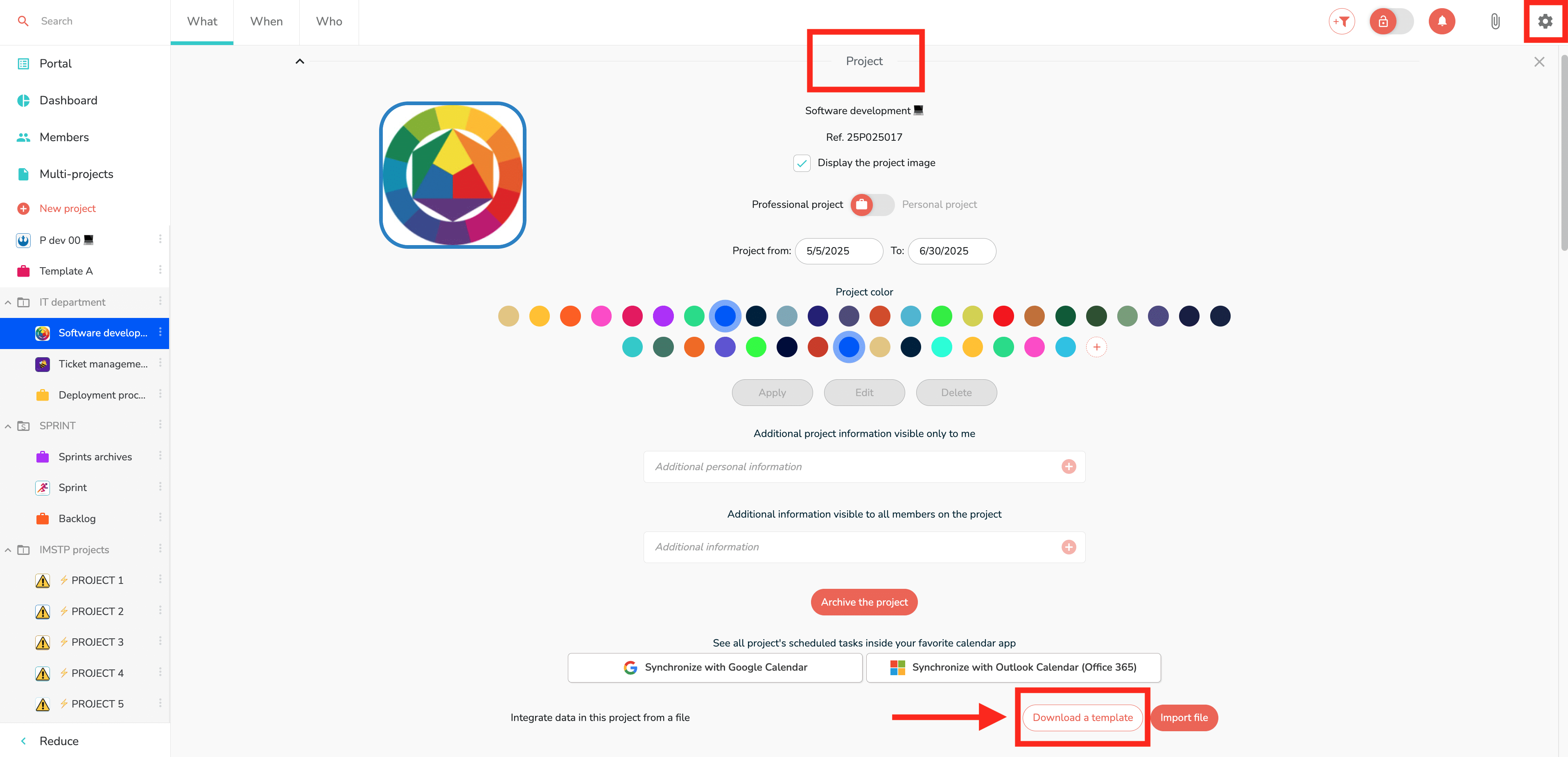Where to download the template